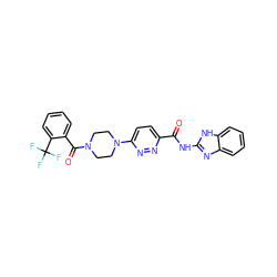 O=C(Nc1nc2ccccc2[nH]1)c1ccc(N2CCN(C(=O)c3ccccc3C(F)(F)F)CC2)nn1 ZINC000034873007