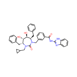 O=C(Nc1nc2ccccc2[nH]1)c1cccc(CN2C(=O)N(CC3CC3)[C@H](Cc3ccccc3)[C@H](O)[C@@H](O)[C@H]2Cc2ccccc2)c1 ZINC000029554106