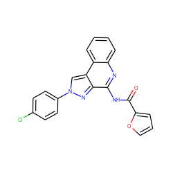 O=C(Nc1nc2ccccc2c2cn(-c3ccc(Cl)cc3)nc12)c1ccco1 ZINC000040866433