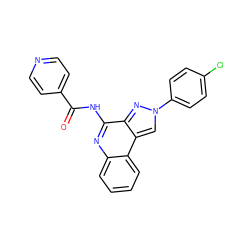 O=C(Nc1nc2ccccc2c2cn(-c3ccc(Cl)cc3)nc12)c1ccncc1 ZINC000040393948