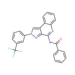 O=C(Nc1nc2ccccc2c2cn(-c3cccc(C(F)(F)F)c3)nc12)c1ccccc1 ZINC000040866435