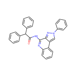 O=C(Nc1nc2ccccc2c2cn(-c3ccccc3)nc12)C(c1ccccc1)c1ccccc1 ZINC000028710902