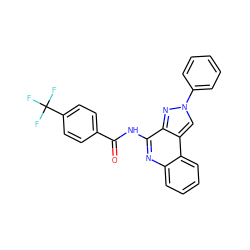 O=C(Nc1nc2ccccc2c2cn(-c3ccccc3)nc12)c1ccc(C(F)(F)F)cc1 ZINC000040876472