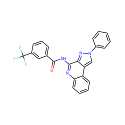 O=C(Nc1nc2ccccc2c2cn(-c3ccccc3)nc12)c1cccc(C(F)(F)F)c1 ZINC000040876469