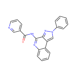 O=C(Nc1nc2ccccc2c2cn(-c3ccccc3)nc12)c1cccnc1 ZINC000040934019