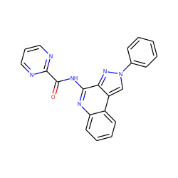 O=C(Nc1nc2ccccc2c2cn(-c3ccccc3)nc12)c1ncccn1 ZINC000040420744