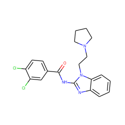 O=C(Nc1nc2ccccc2n1CCN1CCCC1)c1ccc(Cl)c(Cl)c1 ZINC000299860324