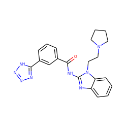 O=C(Nc1nc2ccccc2n1CCN1CCCC1)c1cccc(-c2nnn[nH]2)c1 ZINC000299859948