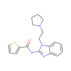 O=C(Nc1nc2ccccc2n1CCN1CCCC1)c1cccs1 ZINC000299856430