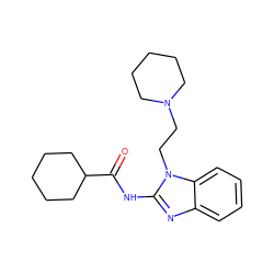 O=C(Nc1nc2ccccc2n1CCN1CCCCC1)C1CCCCC1 ZINC000006898987