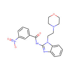 O=C(Nc1nc2ccccc2n1CCN1CCOCC1)c1cccc([N+](=O)[O-])c1 ZINC000016052821