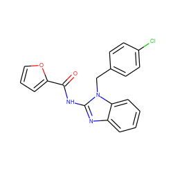 O=C(Nc1nc2ccccc2n1Cc1ccc(Cl)cc1)c1ccco1 ZINC000000704084