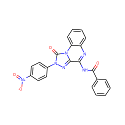 O=C(Nc1nc2ccccc2n2c(=O)n(-c3ccc([N+](=O)[O-])cc3)nc12)c1ccccc1 ZINC000034800802