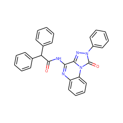 O=C(Nc1nc2ccccc2n2c(=O)n(-c3ccccc3)nc12)C(c1ccccc1)c1ccccc1 ZINC000034800775