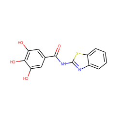 O=C(Nc1nc2ccccc2s1)c1cc(O)c(O)c(O)c1 ZINC000029403889