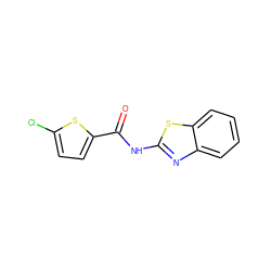 O=C(Nc1nc2ccccc2s1)c1ccc(Cl)s1 ZINC000003299291