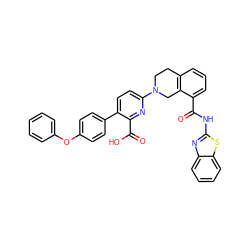 O=C(Nc1nc2ccccc2s1)c1cccc2c1CN(c1ccc(-c3ccc(Oc4ccccc4)cc3)c(C(=O)O)n1)CC2 ZINC000144504857