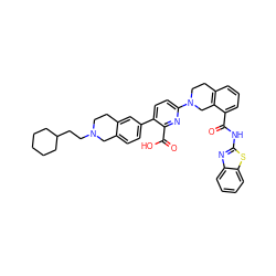 O=C(Nc1nc2ccccc2s1)c1cccc2c1CN(c1ccc(-c3ccc4c(c3)CCN(CCC3CCCCC3)C4)c(C(=O)O)n1)CC2 ZINC001772601925