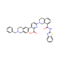 O=C(Nc1nc2ccccc2s1)c1cccc2c1CN(c1ccc(-c3ccc4c(c3)CCN(Cc3ccccc3)C4)c(C(=O)O)n1)CC2 ZINC000223845199