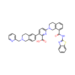 O=C(Nc1nc2ccccc2s1)c1cccc2c1CN(c1ccc(-c3ccc4c(c3)CCN(Cc3ccccn3)C4)c(C(=O)O)n1)CC2 ZINC000223831361