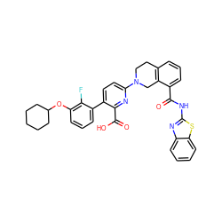 O=C(Nc1nc2ccccc2s1)c1cccc2c1CN(c1ccc(-c3cccc(OC4CCCCC4)c3F)c(C(=O)O)n1)CC2 ZINC000144466512