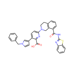 O=C(Nc1nc2ccccc2s1)c1cccc2c1CN(c1ccc(-c3ccn(Cc4ccccc4)c3)c(C(=O)O)n1)CC2 ZINC000144565090