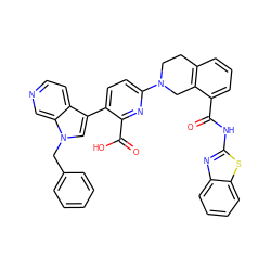 O=C(Nc1nc2ccccc2s1)c1cccc2c1CN(c1ccc(-c3cn(Cc4ccccc4)c4cnccc34)c(C(=O)O)n1)CC2 ZINC000223839941