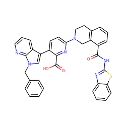 O=C(Nc1nc2ccccc2s1)c1cccc2c1CN(c1ccc(-c3cn(Cc4ccccc4)c4ncccc34)c(C(=O)O)n1)CC2 ZINC000223851339