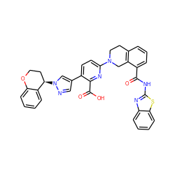 O=C(Nc1nc2ccccc2s1)c1cccc2c1CN(c1ccc(-c3cnn([C@@H]4CCOc5ccccc54)c3)c(C(=O)O)n1)CC2 ZINC000205413513