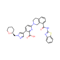 O=C(Nc1nc2ccccc2s1)c1cccc2c1CN(c1ccc(-c3cnn(C[C@@H]4CCCCO4)c3)c(C(=O)O)n1)CC2 ZINC000144501581