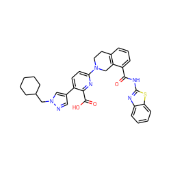 O=C(Nc1nc2ccccc2s1)c1cccc2c1CN(c1ccc(-c3cnn(CC4CCCCC4)c3)c(C(=O)O)n1)CC2 ZINC000144515914