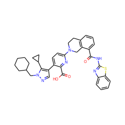 O=C(Nc1nc2ccccc2s1)c1cccc2c1CN(c1ccc(-c3cnn(CC4CCCCC4)c3C3CC3)c(C(=O)O)n1)CC2 ZINC000144517273