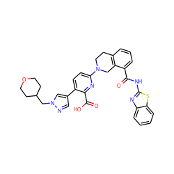 O=C(Nc1nc2ccccc2s1)c1cccc2c1CN(c1ccc(-c3cnn(CC4CCOCC4)c3)c(C(=O)O)n1)CC2 ZINC000144466274