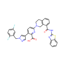 O=C(Nc1nc2ccccc2s1)c1cccc2c1CN(c1ccc(-c3cnn(Cc4cc(F)ccc4F)c3)c(C(=O)O)n1)CC2 ZINC000144561319