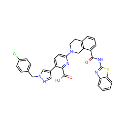 O=C(Nc1nc2ccccc2s1)c1cccc2c1CN(c1ccc(-c3cnn(Cc4ccc(Cl)cc4)c3)c(C(=O)O)n1)CC2 ZINC000144471568