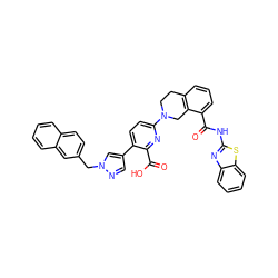 O=C(Nc1nc2ccccc2s1)c1cccc2c1CN(c1ccc(-c3cnn(Cc4ccc5ccccc5c4)c3)c(C(=O)O)n1)CC2 ZINC000205409197