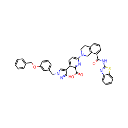 O=C(Nc1nc2ccccc2s1)c1cccc2c1CN(c1ccc(-c3cnn(Cc4cccc(OCc5ccccc5)c4)c3)c(C(=O)O)n1)CC2 ZINC000205406407