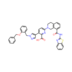 O=C(Nc1nc2ccccc2s1)c1cccc2c1CN(c1ccc(-c3cnn(Cc4ccccc4OCc4ccccc4)c3)c(C(=O)O)n1)CC2 ZINC000205410609