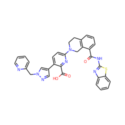 O=C(Nc1nc2ccccc2s1)c1cccc2c1CN(c1ccc(-c3cnn(Cc4ccccn4)c3)c(C(=O)O)n1)CC2 ZINC000144561763