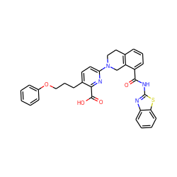 O=C(Nc1nc2ccccc2s1)c1cccc2c1CN(c1ccc(CCCOc3ccccc3)c(C(=O)O)n1)CC2 ZINC000140400848