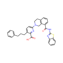 O=C(Nc1nc2ccccc2s1)c1cccc2c1CN(c1ccc(CCCc3ccccc3)c(C(=O)O)n1)CC2 ZINC000147009084