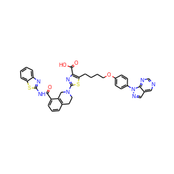 O=C(Nc1nc2ccccc2s1)c1cccc2c1CN(c1nc(C(=O)O)c(CCCCOc3ccc(-n4ncc5cncnc54)cc3)s1)CC2 ZINC000198025300