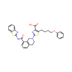 O=C(Nc1nc2ccccc2s1)c1cccc2c1CN(c1nc(C(=O)O)c(CCCCOc3ccccc3)s1)CC2 ZINC000139400289