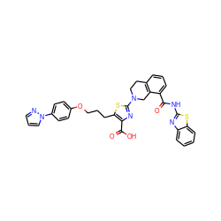 O=C(Nc1nc2ccccc2s1)c1cccc2c1CN(c1nc(C(=O)O)c(CCCOc3ccc(-n4cccn4)cc3)s1)CC2 ZINC000198025429