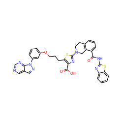 O=C(Nc1nc2ccccc2s1)c1cccc2c1CN(c1nc(C(=O)O)c(CCCOc3cccc(-n4ncc5cncnc54)c3)s1)CC2 ZINC000198027314