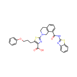 O=C(Nc1nc2ccccc2s1)c1cccc2c1CN(c1nc(C(=O)O)c(CCCOc3ccccc3)s1)CC2 ZINC000139457631