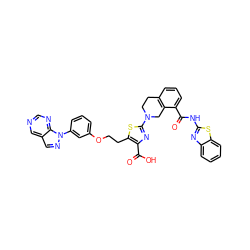 O=C(Nc1nc2ccccc2s1)c1cccc2c1CN(c1nc(C(=O)O)c(CCOc3cccc(-n4ncc5cncnc54)c3)s1)CC2 ZINC000163968400