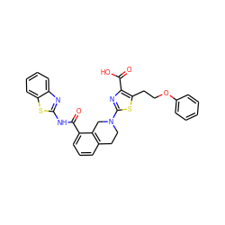 O=C(Nc1nc2ccccc2s1)c1cccc2c1CN(c1nc(C(=O)O)c(CCOc3ccccc3)s1)CC2 ZINC000139466221