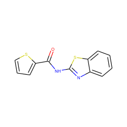 O=C(Nc1nc2ccccc2s1)c1cccs1 ZINC000009014229