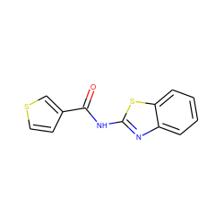 O=C(Nc1nc2ccccc2s1)c1ccsc1 ZINC000010406873